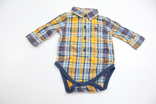 Rutig body från Mothercare - Storlek 56/62 - Blå