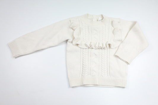 Striktrøje fra H&M - Størrelse 98 - Hvid