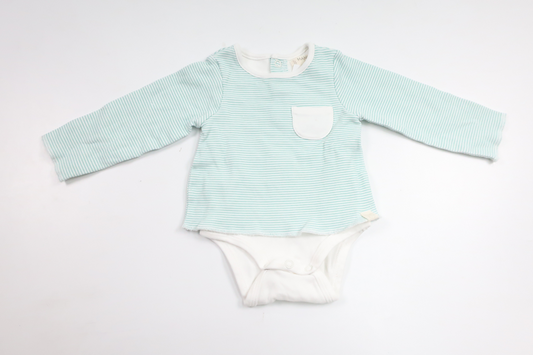 Stribet body fra Mango Kids - Størrelse 56/62 - Blå