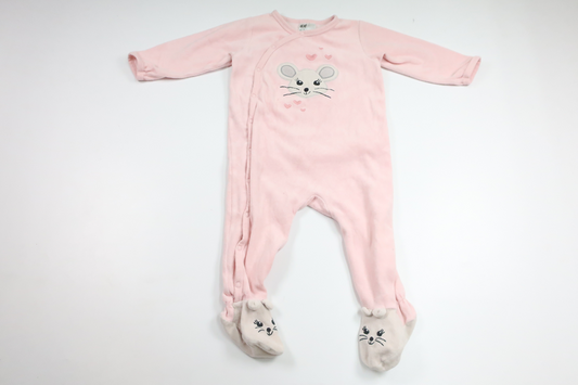 Pyjamas i fleece fra H&M - Størrelse 80 - Rosa