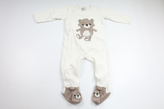 Fleecepyjamas fra H&M - Størrelse 80 - Råhvid