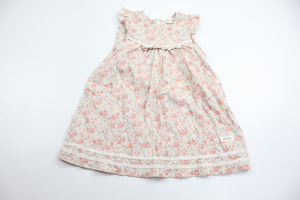 Blommig klänning från Newbie - Storlek 80 - Rosa