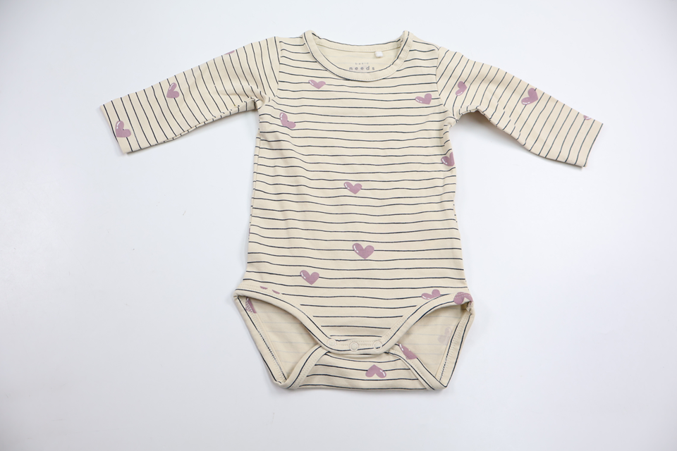 Randig body från Name It - Storlek 56 - Beige