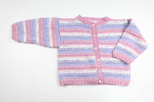 Strikket cardigan fra Hemstickat - Størrelse 110 - Lilla