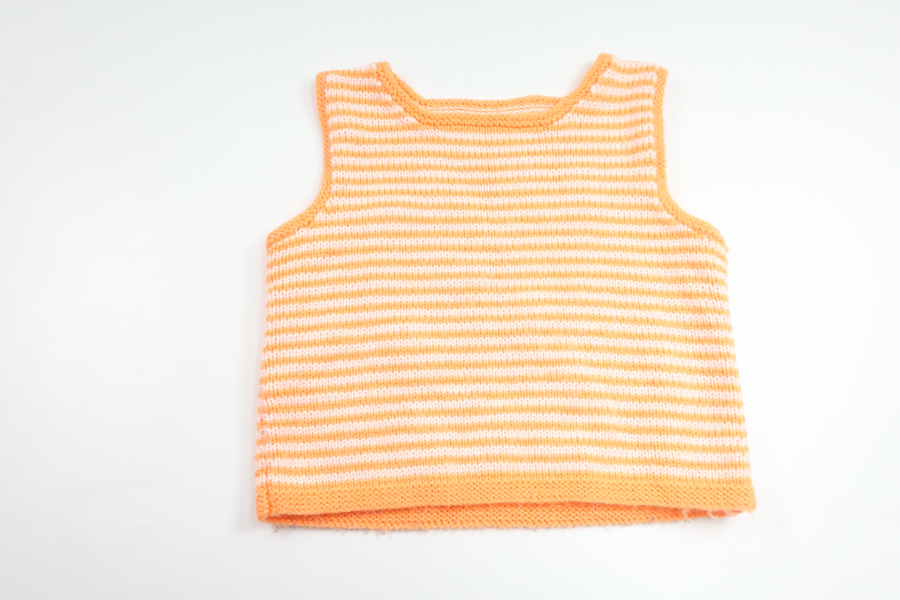 Strikket top fra Hjemmestrikket - Størrelse 110 - Orange