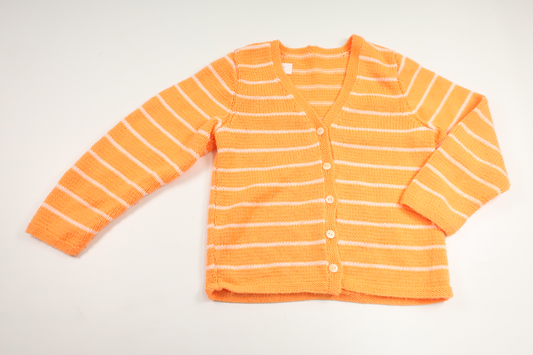 Strikket cardigan fra Hemstickat - Størrelse 122/128 - Orange