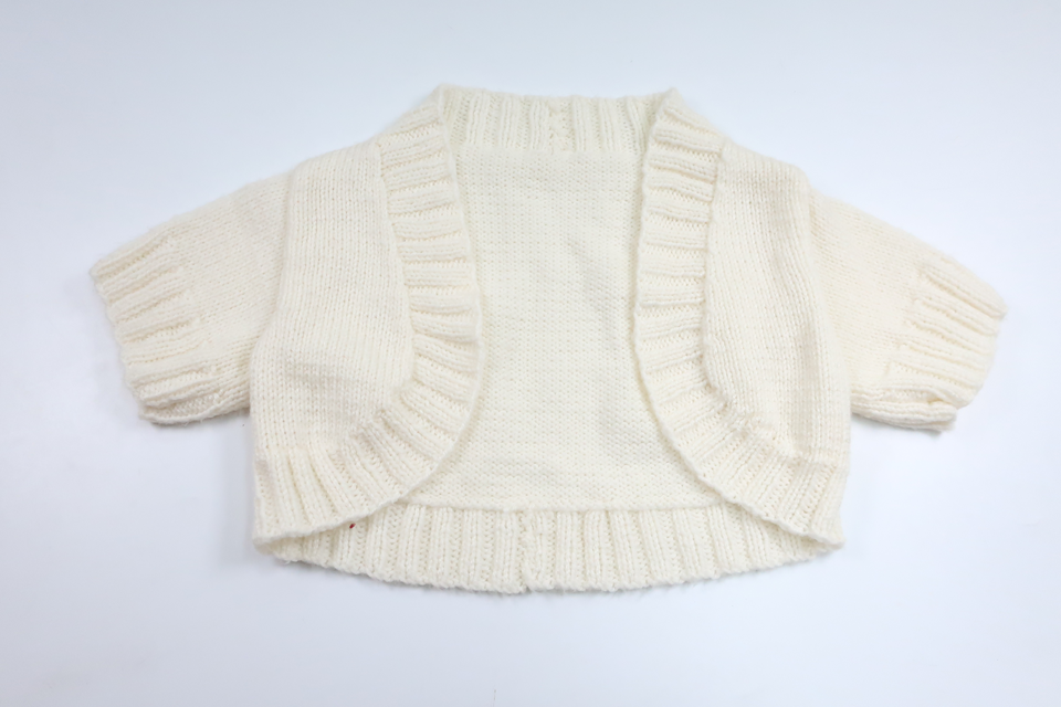 Strikket cardigan fra Hemstickat - Størrelse 98/104 - Off-white