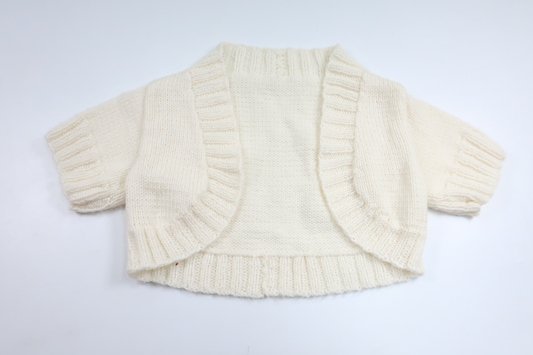 Strikket cardigan fra Hemstickat - Størrelse 98/104 - Off-white