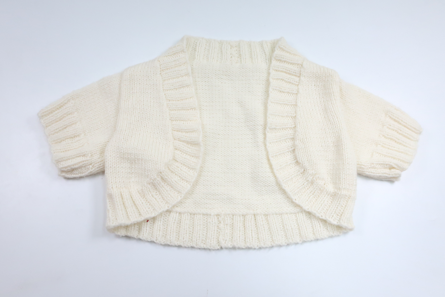 Strikket cardigan fra Hemstickat - Størrelse 98/104 - Off-white