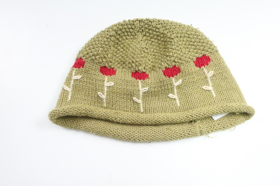 Strikket hue fra Hemstickat - Størrelse 74/80 - Grøn