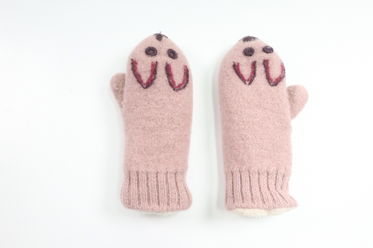 Fleeceforede vanter i uld fra Noa Noa Miniature - Størrelse 74/80 - Rosa