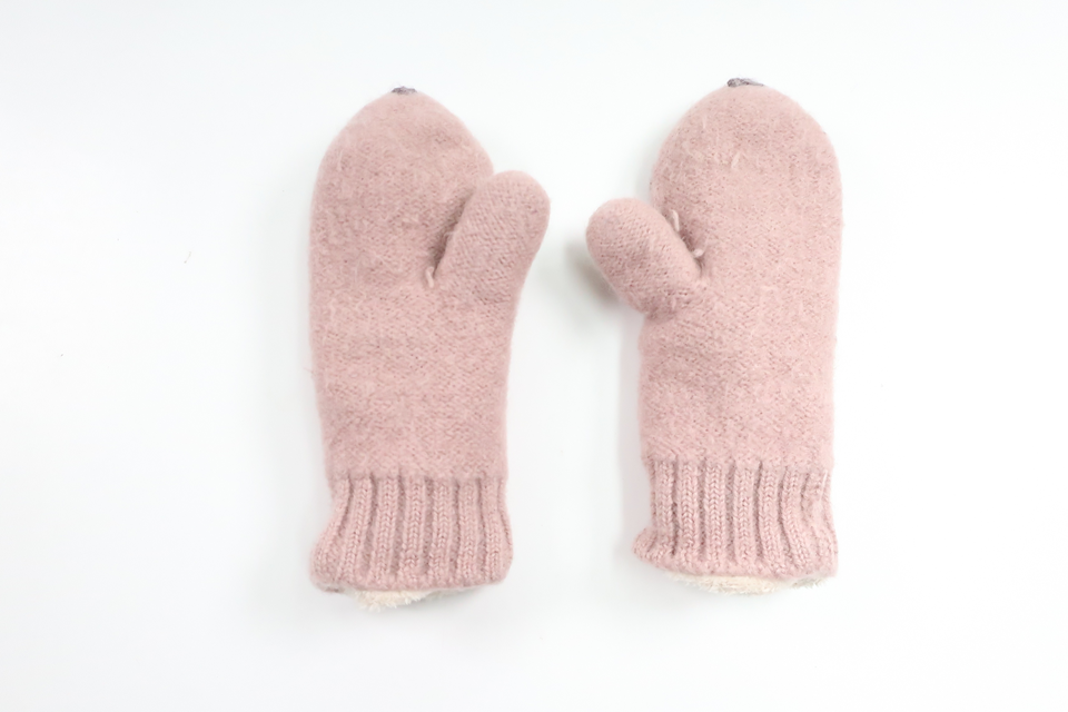 Fleeceforede vanter i uld fra Noa Noa Miniature - Størrelse 74/80 - Rosa