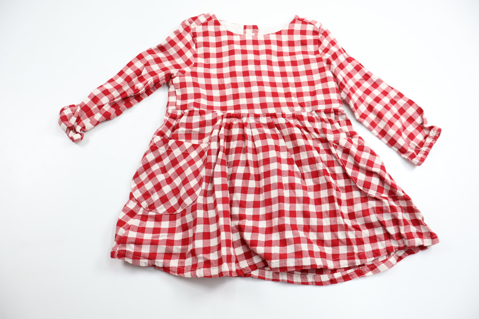 Rutig klänning från H&M - Storlek 80 - Röd