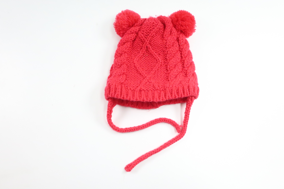 Fleeceforet strikket hue fra Lupilu - Størrelse 80/82 - Rød