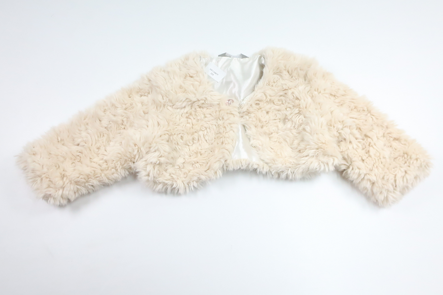 Bolero i imiteret pels fra Lindex - Størrelse 104 - Beige