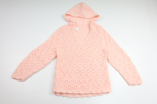 Strikket trøje med hætte fra Hemstickat - Størrelse 110/116 - Rosa