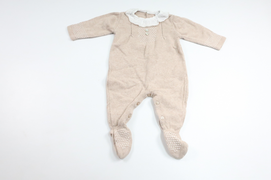 Strikket jumpsuit fra Dr. Kid Newborn - Størrelse 62/68 - Beige