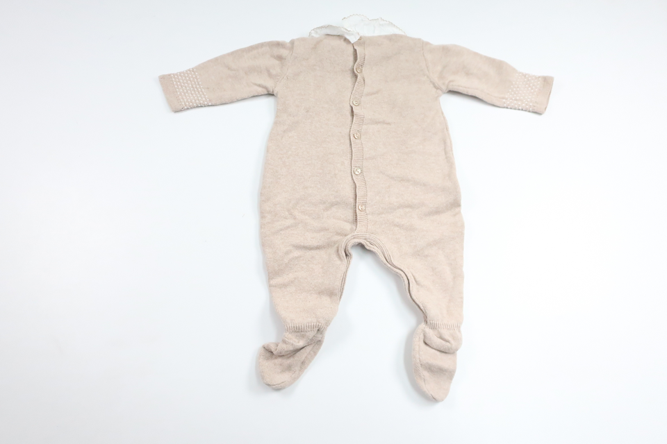 Strikket jumpsuit fra Dr. Kid Newborn - Størrelse 62/68 - Beige