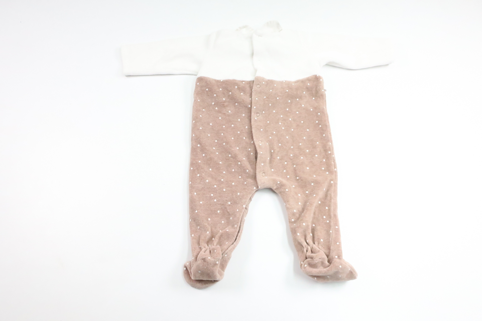 Jumpsuit i fleece fra Ukendt - Størrelse 62/68 - Beige