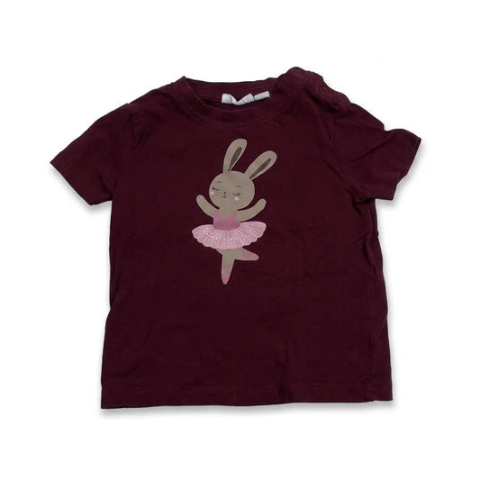 Mönstrad t-shirt från Wai Wai - Storlek 74 - Vinröd