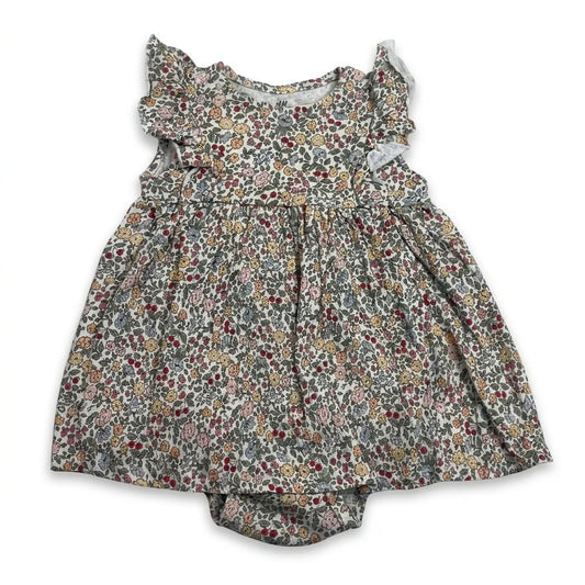 Blommig sparkdräkt från H&M - Storlek 74 - Vit