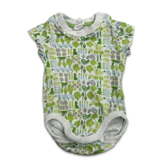 Body med dyreprint fra H&M - Størrelse 50 - Hvid