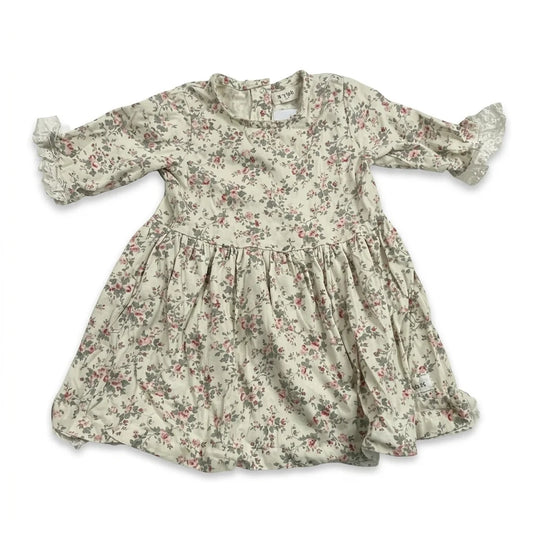 Blommig klänning från Newbie - Storlek 80 - Benvit