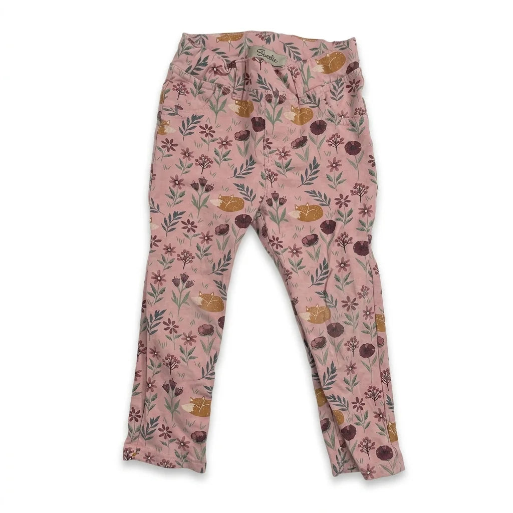 Blommiga leggings från Sweetie - Storlek 86 - Rosa