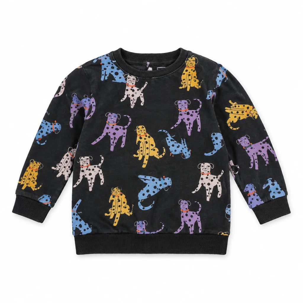 Djurmönstrad sweatshirt från Lindex - Storlek 86 - Svart
